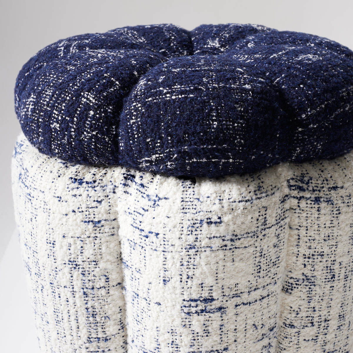 Leckford Stool - Indigo close up view