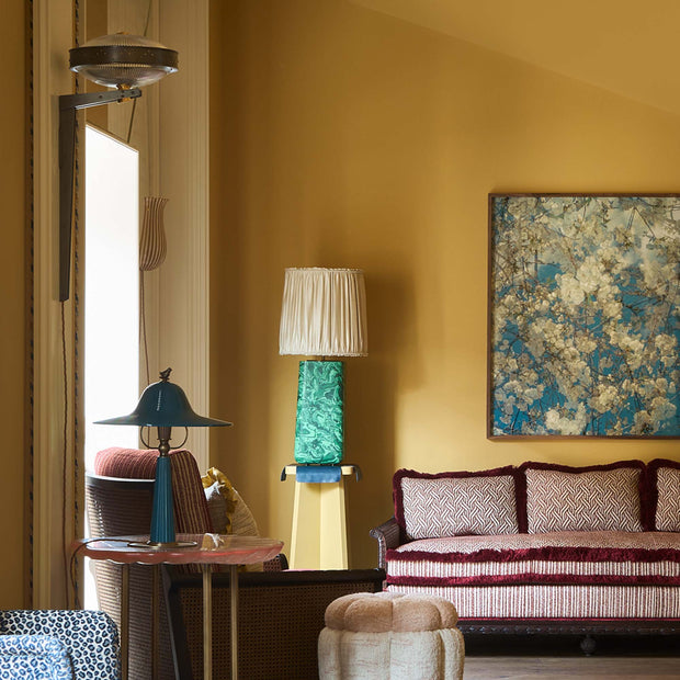 Droxford Scagliola Table Lamp with Shade - H 473mm