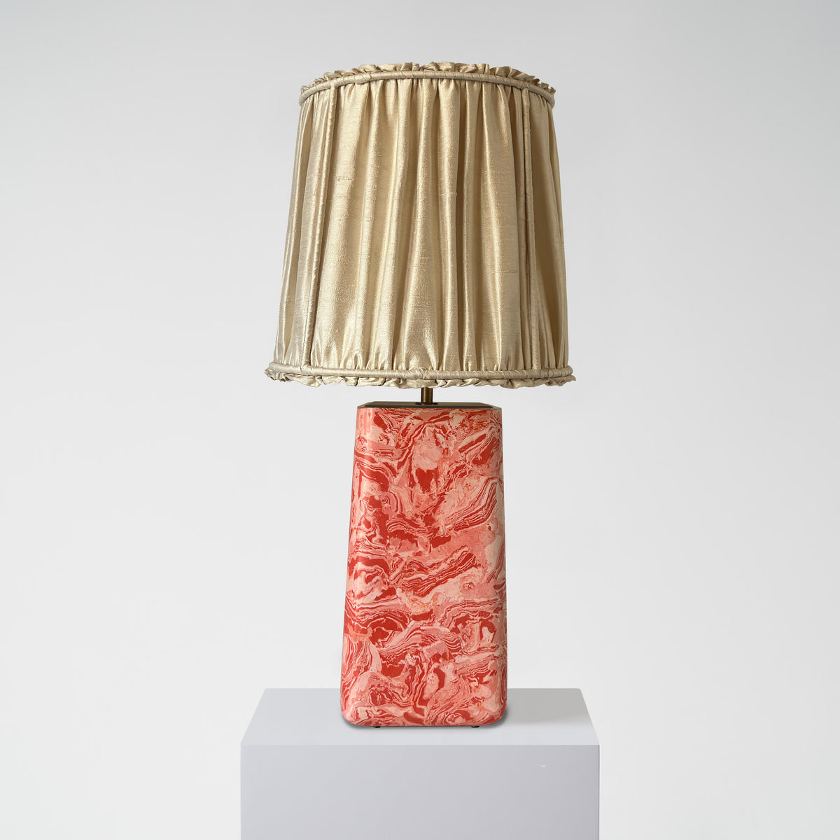 Warford Scagliola Table Lamp with Shade - H 313mm