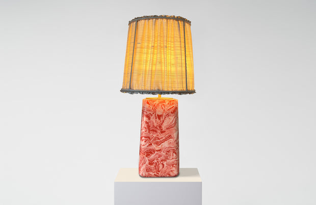 Warford Red Scagliola Table Lamp