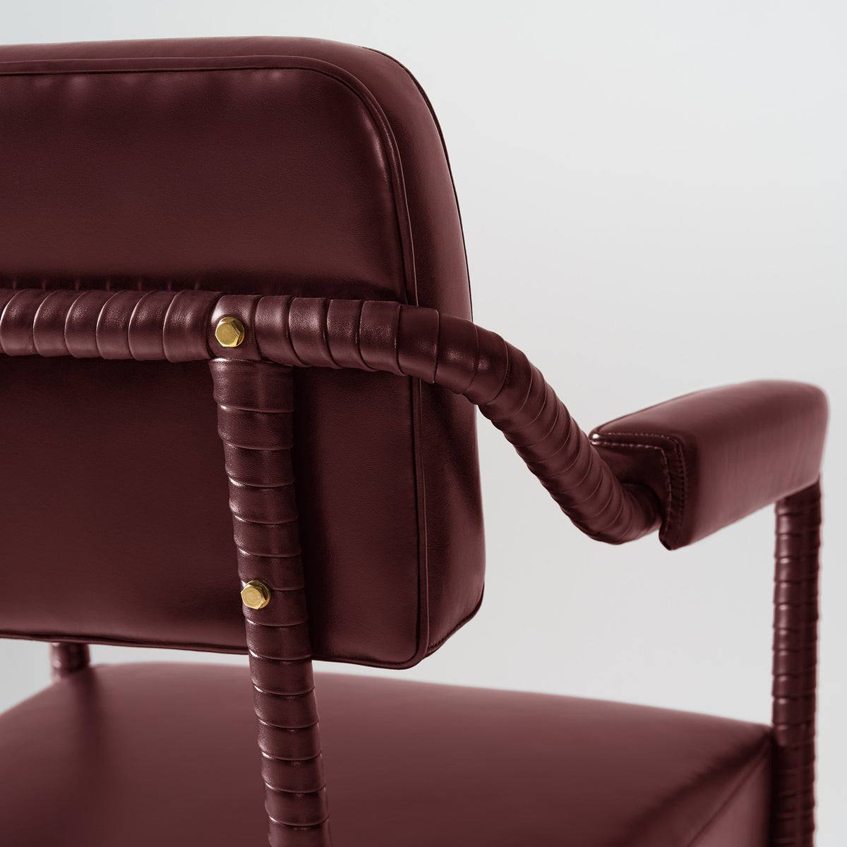 Easton Dining Chair - Red close up view from the back right