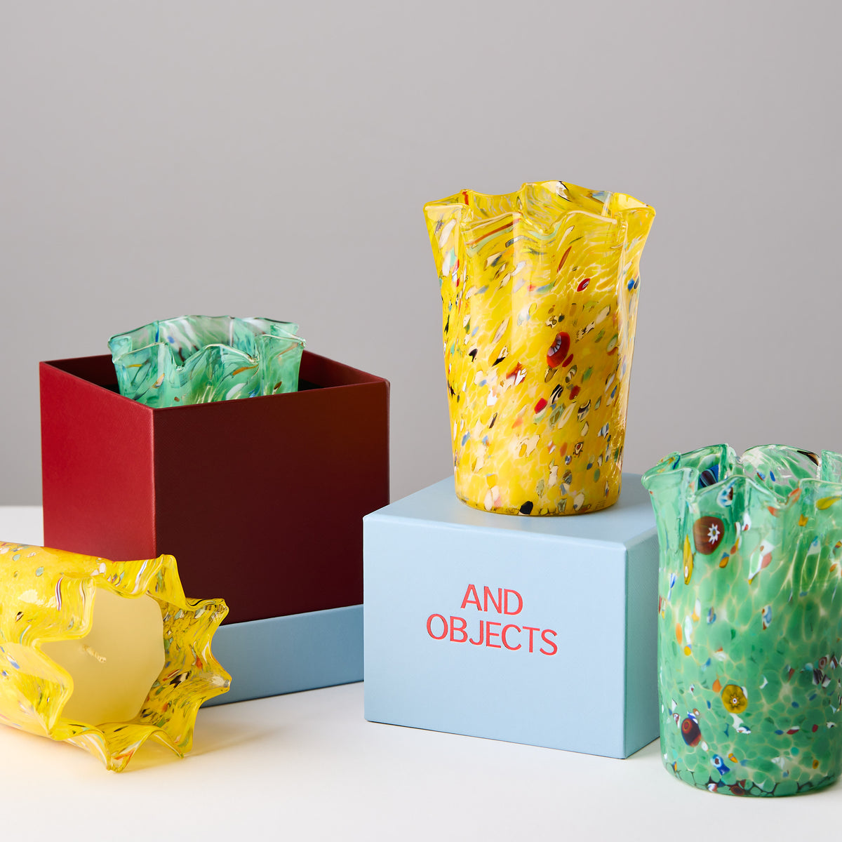 Various And Object Candles and their gift boxes